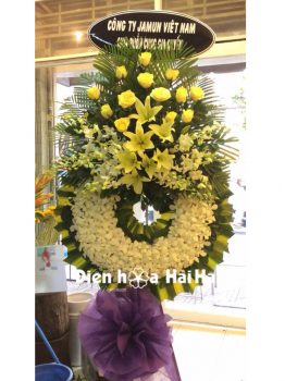 Mẫu 2.7: (#HV-069VN) Vòng hoa đám tang ở TP HCM lan màu trắng
Giá: 900.000 ₫