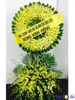 Đặt vòng hoa tang lễ hoa lan vàng ở Hà Nội