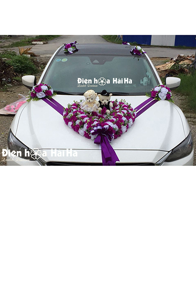 Bán hoa giả trang trí xe cưới giá rẻ đi cao tốc mã XHG-048 bền đẹp