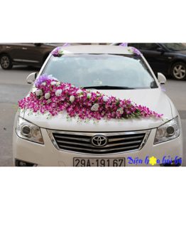 Bán hoa giả trang trí xe hoa lan tím giá rẻ (1)