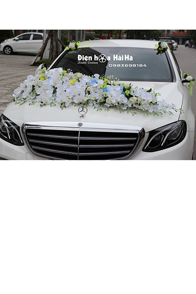 Hoa lụa trang trí xe cưới lan hồ điệp bề thế mã XHG-075 sang trọng