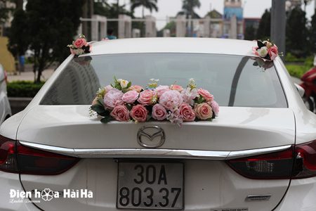Hoa lụa kết xe cưới cao cấp thiết kế mới mã XHG-063 bền đẹp sang trọng (11)