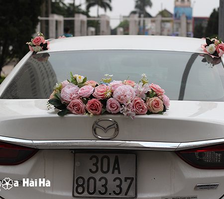Hoa lụa kết xe cưới cao cấp thiết kế mới mã XHG-063 bền đẹp sang trọng (11)