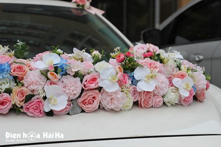 Hoa lụa kết xe cưới cao cấp thiết kế mới mã XHG-063 bền đẹp sang trọng (5)