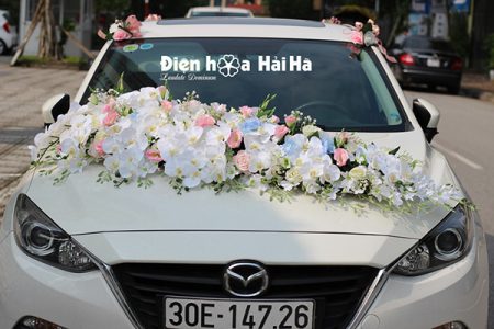 Hoa lụa kết xe cưới hồ điệp sang trọng bậc nhất mã XHG-078 bền đẹp (2)