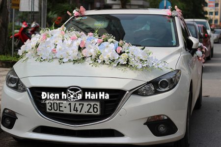 Hoa lụa kết xe cưới hồ điệp sang trọng bậc nhất mã XHG-078 bền đẹp (3)