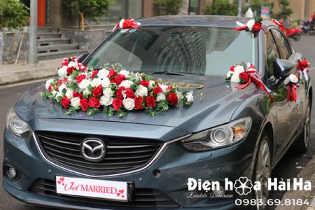 Hoa lụa kết xe cưới nhập khẩu cao cấp mẫu hiện đại mã XHG-091 (4)