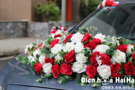 Hoa lụa kết xe cưới nhập khẩu cao cấp mẫu hiện đại mã XHG-091 (5)