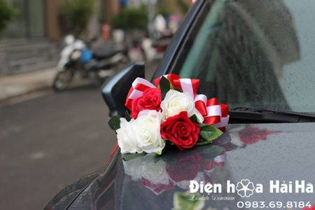 Hoa lụa kết xe cưới nhập khẩu cao cấp mẫu hiện đại mã XHG-091 (7)