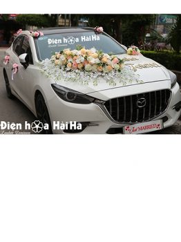 Hoa lụa trang trí xe cưới hồng mẫu đơn thiết kế mới mã XHG-123 (1)