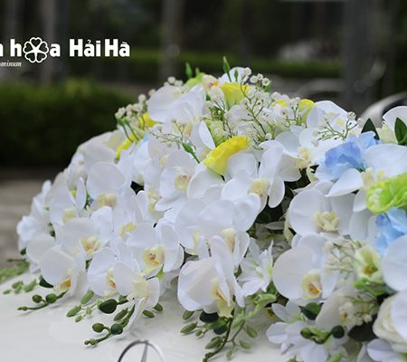 Hoa lụa trang trí xe cưới lan hồ điệp bề thế mã XHG-075 sang trọng (14)