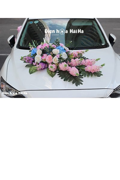 Hoa lụa trang trí xe cưới phi yến độc đáo (1)