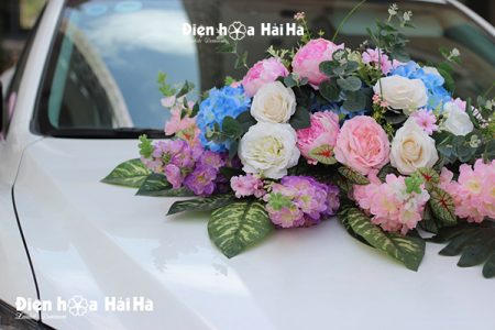 Hoa lụa trang trí xe cưới phi yến độc đáo (7)