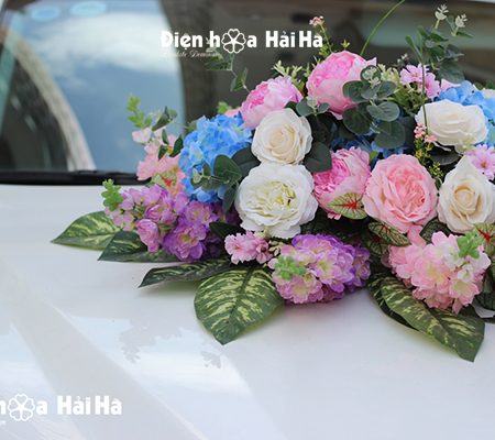 Hoa lụa trang trí xe cưới phi yến độc đáo (7)