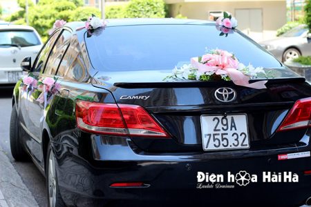 Hoa xe cưới bằng lụa lan dải thiết kế sang trọng mã XHG-080 giá rẻ (11)