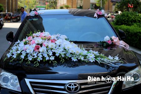 Hoa xe cưới bằng lụa lan dải thiết kế sang trọng mã XHG-080 giá rẻ (5)