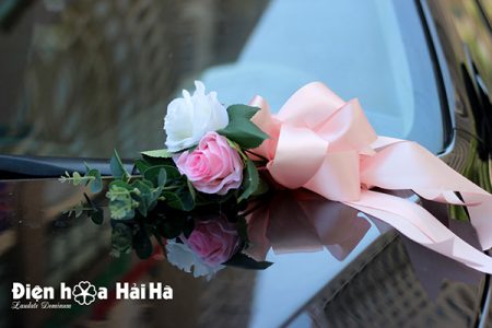 Hoa xe cưới bằng lụa lan dải thiết kế sang trọng mã XHG-080 giá rẻ (8)