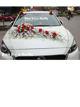 Hoa xe cưới bằng lụa lan nhuỵ tím phiên bản đặc biệt mã XHG-128 giá rẻ (1)