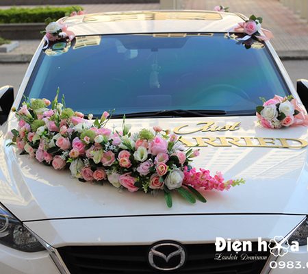 Hoa xe cưới bằng lụa xe cô dâu thanh lịch XHG-092 sang trọng độc đáo (1)
