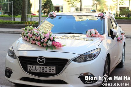 Hoa xe cưới bằng lụa xe cô dâu thanh lịch XHG-092 sang trọng độc đáo (2)