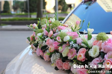 Hoa xe cưới bằng lụa xe cô dâu thanh lịch XHG-092 sang trọng độc đáo (20)