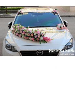 Hoa xe cưới bằng lụa xe cô dâu thanh lịch XHG-092 sang trọng độc đáo