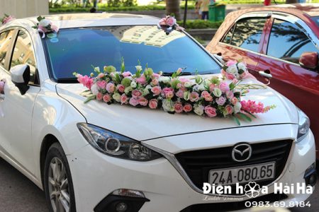 Hoa xe cưới bằng lụa xe cô dâu thanh lịch XHG-092 sang trọng độc đáo (3)