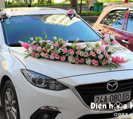 Hoa xe cưới bằng lụa xe cô dâu thanh lịch XHG-092 sang trọng độc đáo (3)