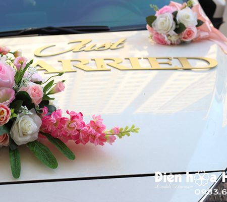 Hoa xe cưới bằng lụa xe cô dâu thanh lịch XHG-092 sang trọng độc đáo (4)