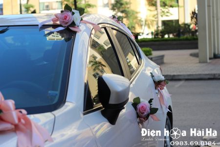 Hoa xe cưới bằng lụa xe cô dâu thanh lịch XHG-092 sang trọng độc đáo (5)