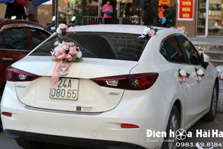 Hoa xe cưới bằng lụa xe cô dâu thanh lịch XHG-092 sang trọng độc đáo (7)