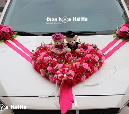 Mua hoa giả trang trí xe hoa trái tim hiện đại mã XHG-043 giá rẻ đi cao tốc (2)