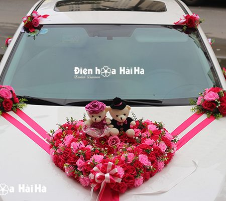 Mua hoa giả trang trí xe hoa trái tim hiện đại mã XHG-043 giá rẻ đi cao tốc (3)