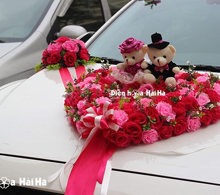 Mua hoa giả trang trí xe hoa trái tim hiện đại mã XHG-043 giá rẻ đi cao tốc (4)