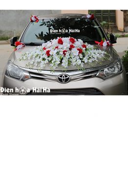 Mẫu xe hoa cưới bằng lụa cụm hoa lan giá rẻ mã XHG-130 sang trọng (1)