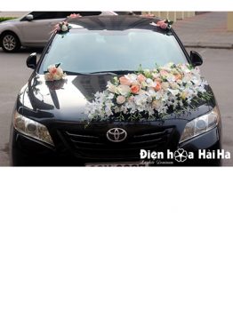 Mẫu xe hoa cưới bằng lụa hoa lan hồ điệp hiện đại mã XHG-082 giá rẻ (1)