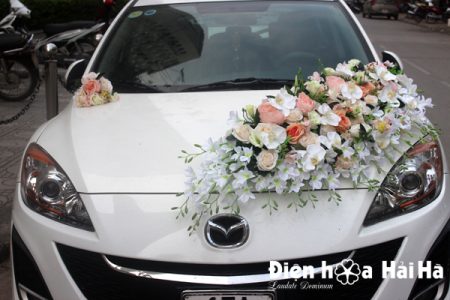 Mẫu xe hoa cưới bằng lụa hoa lan hồ điệp hiện đại mã XHG-082 giá rẻ (13)