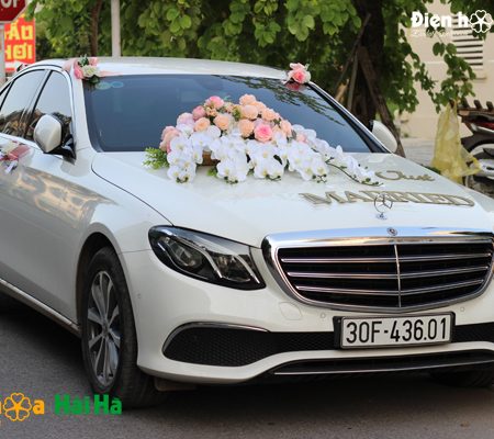 Trang trí xe cưới bằng hoa lụa hồ điệp thanh lịch mã XHG-098 sang trọng (7)