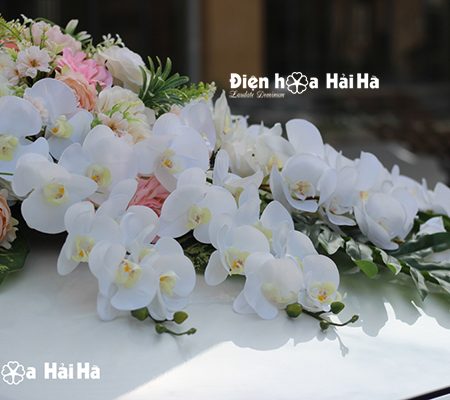mẫu xe hoa cưới bằng lụa hồ điệp giá rẻ mã XHG-038 (6)