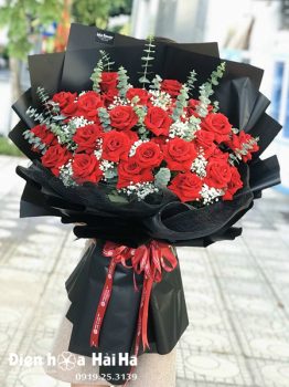 Bó hoa chúc mừng hồng đỏ tặng Vợ