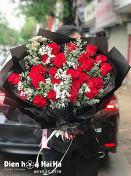 Bó hoa chúc mừng hồng đỏ