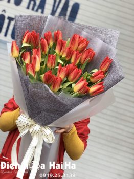 Bó hoa sinh nhật tulip cam 30 bông