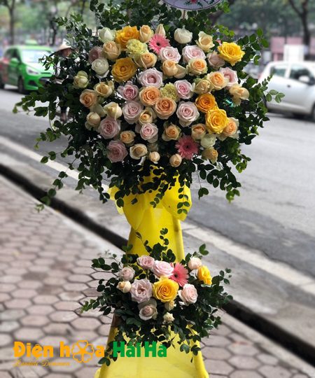 Hoa tặng khai trương 2 tầng giá rẻ tại Hà Nội
