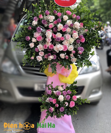 Lẵng hoa tặng khai trương- Nhật tiến vinh hoa