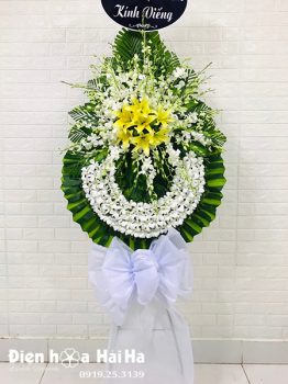 Hoa tang lễ lan trắng 1 tầng - Thành Kính giá rẻ, miễn phí ship nội thành