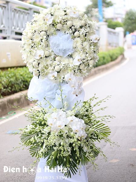 Hoa tang lễ màu trắng mẫu mới - Thiên Đường