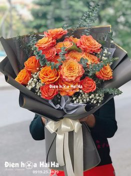 Bó hoa tặng sinh nhật màu cam - Rực Cháy
