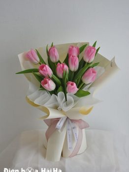 Bó hoa tulip hồng đẹp - Dịu Ngọt