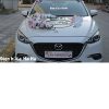 Trang trí xe cô dâu bằng hoa lụa VIP hồ điệp trắng