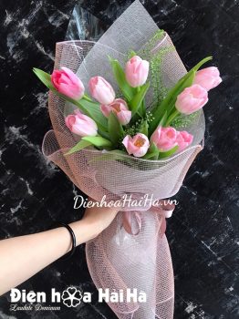 Bó hoa tulip màu hồng – Lãng mạn